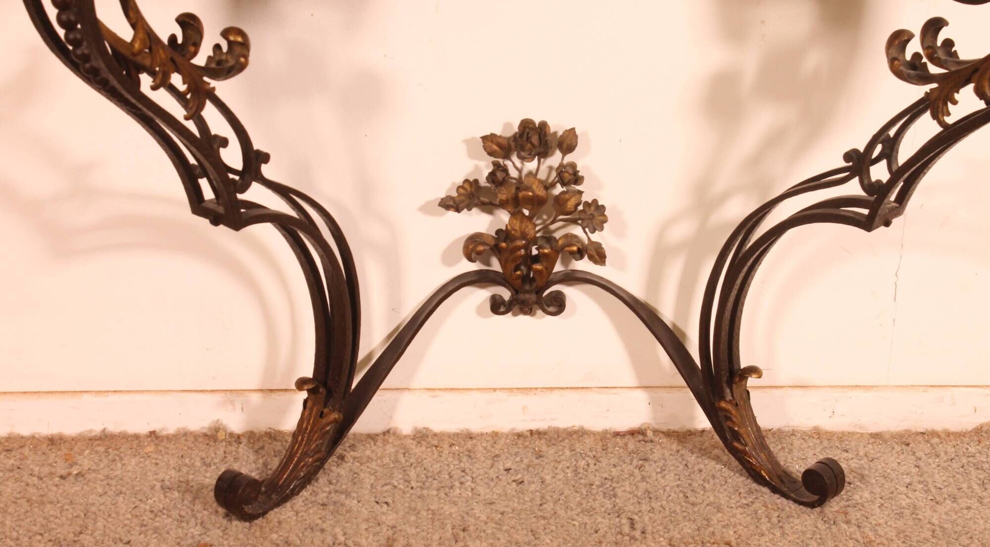 console in wrought iron in Louis XV style - 19th century