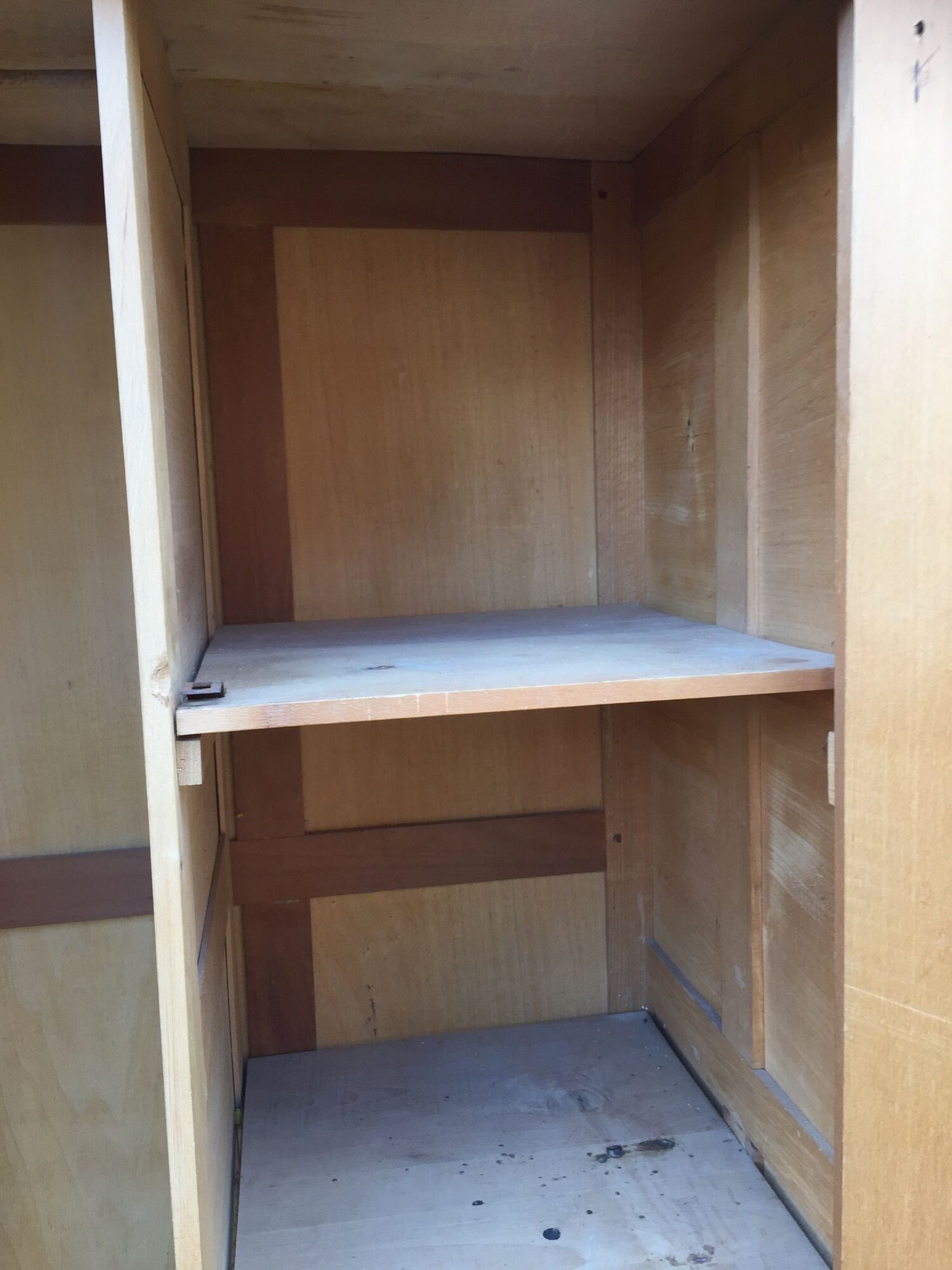 Vintage wardrobe with compass feet in beech