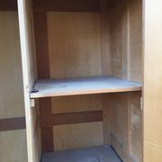 Vintage wardrobe with compass feet in beech