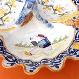 Table servant trifeuille fawn polychrome HB Quimper