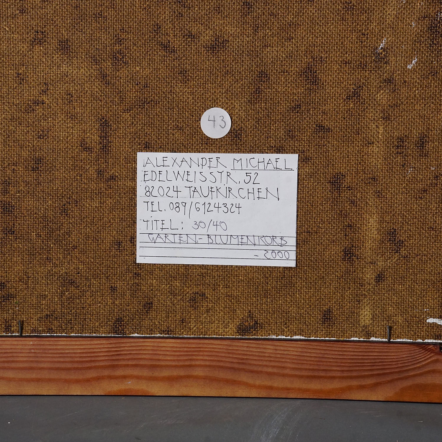 Garden Flower Basket, 2000 – Oil painting by Alexander Michael