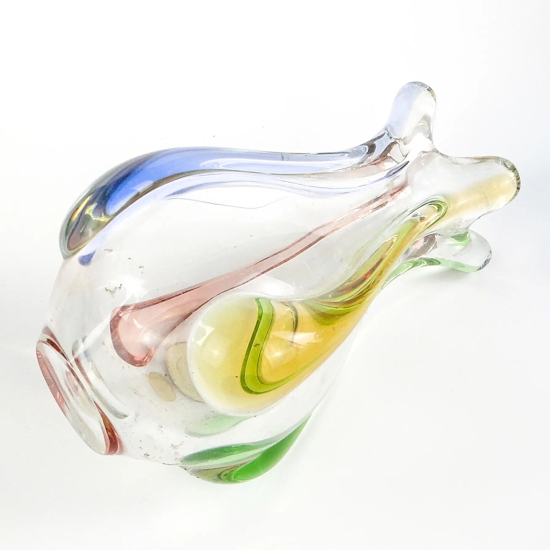 Vase moderne du milieu du siècle, en verre, conçu par H. Mahanovska, Tchécoslovaquie, années 1960.