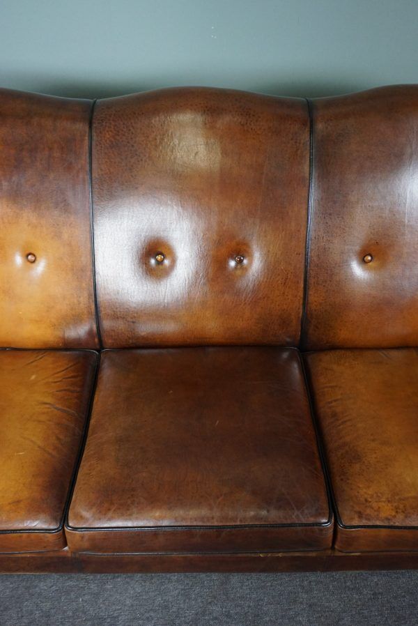 Comfortable 3-seater sheepskin sofa