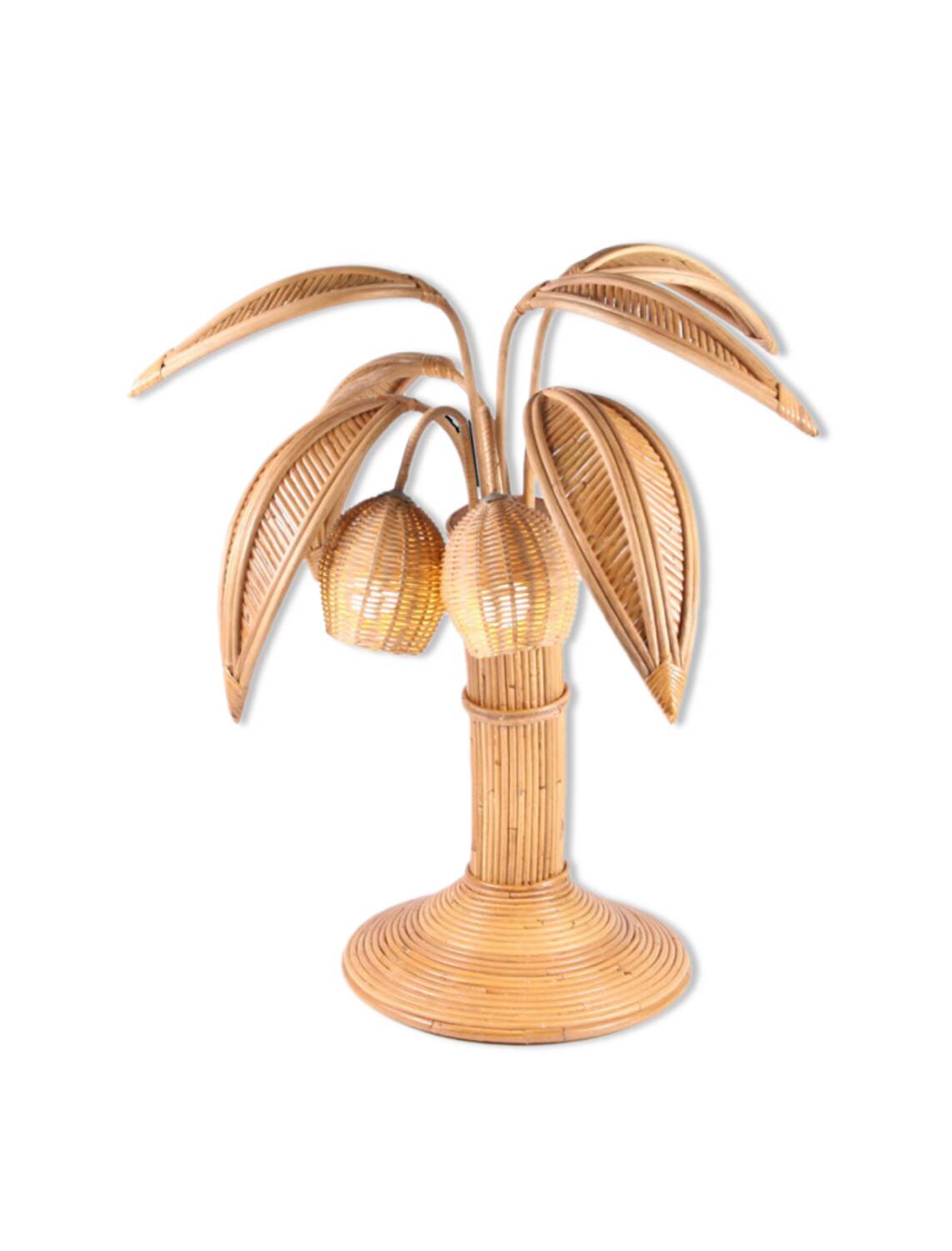 "Coconut tree" lamp in rattan