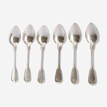 Series of 6 silver spoon Chritofle