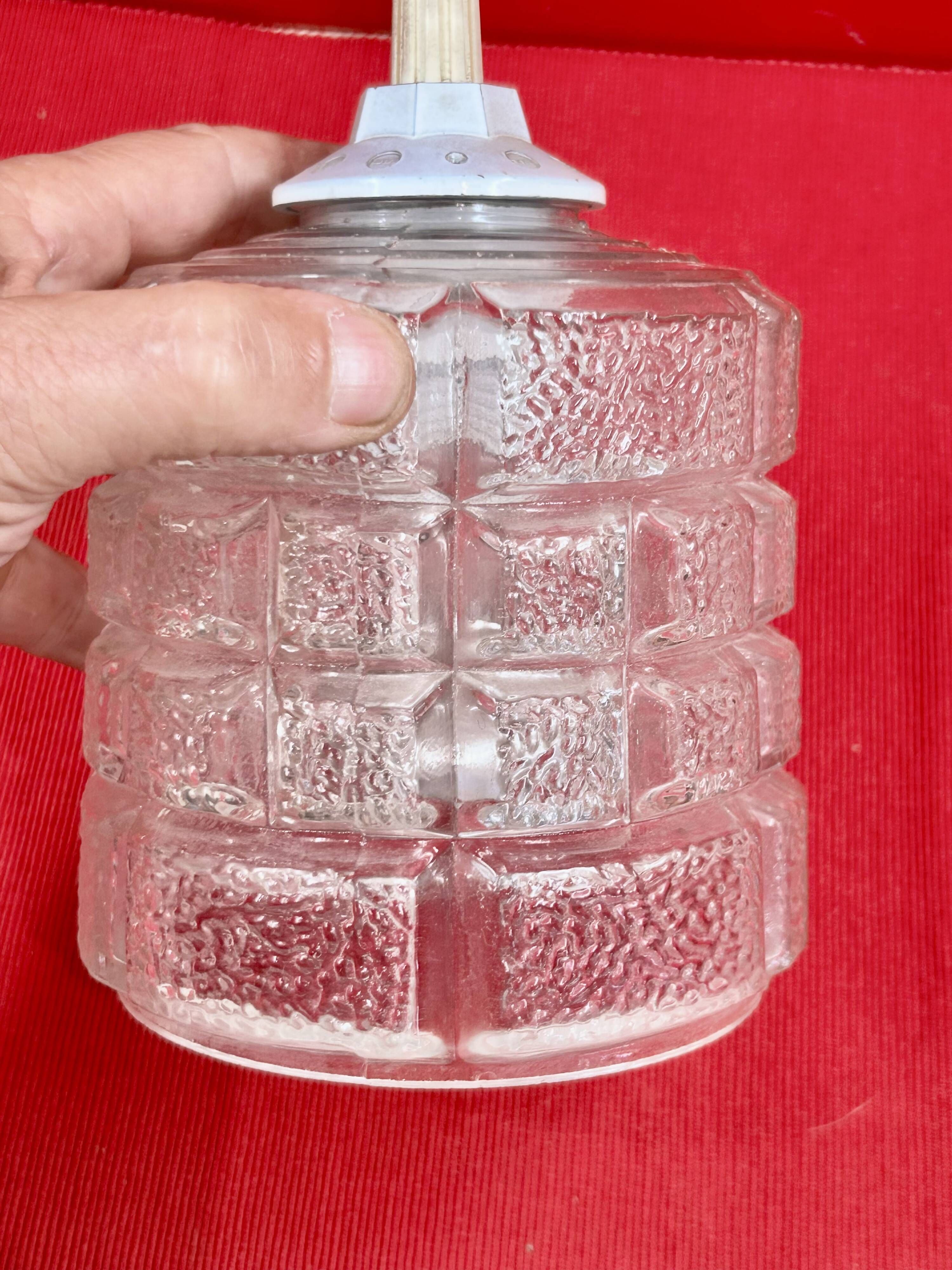 Suspension en verre à motifs géométriques, 1970
