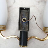 Applique double bras vintage noire et dorée