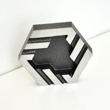 Vintage Brutalist Metal Vide-Poche & Ashtray – Geometric Industrial Design