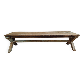 Rustic bench oak side table