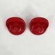 Set of 2 red "gancio 4702" coat hooks by olaf von bohr for kartell, 1970.