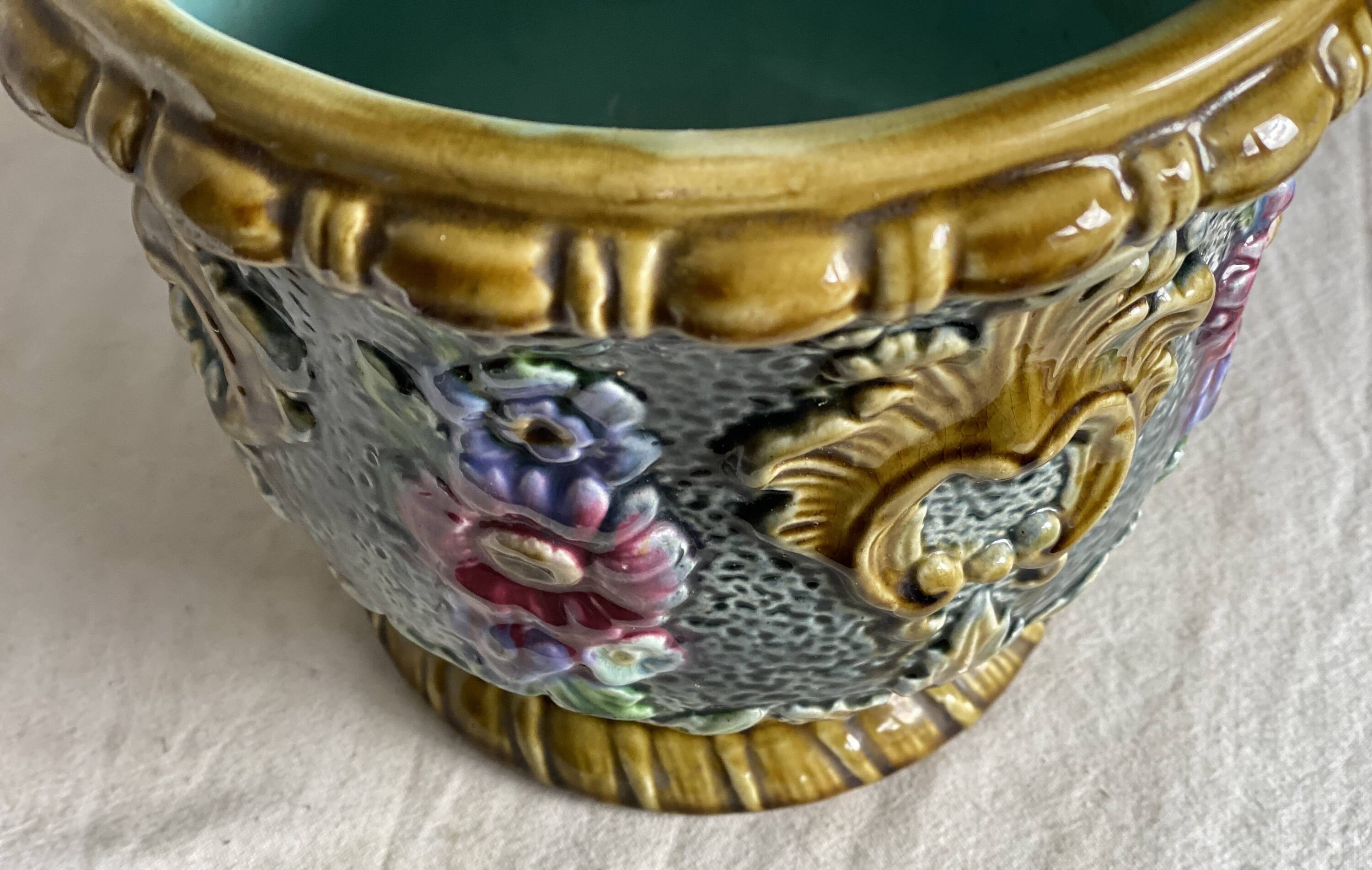19th-century earthenware cache pot