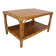Table basse vintage en rotin et bois