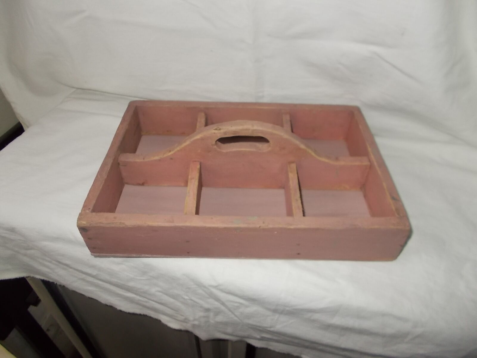 Vintage wooden toolbox or office accessories box.
