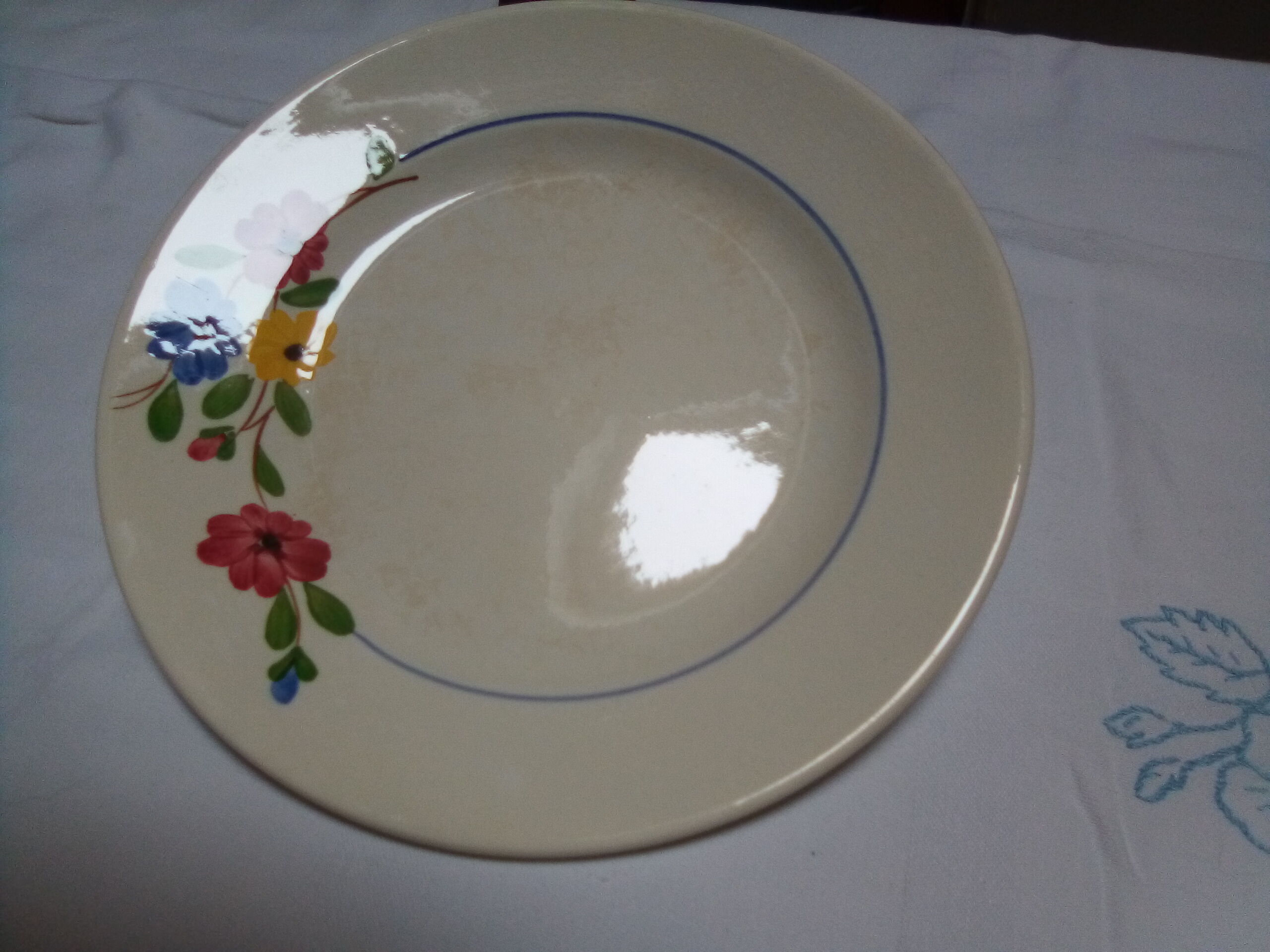 4 Beausoleil Digoin Sarreguemines dessert plates