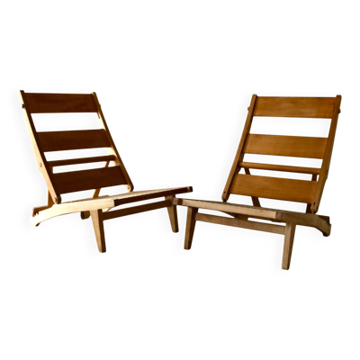 une paire de fauteuils Hans Wegner, Suède, années 60.