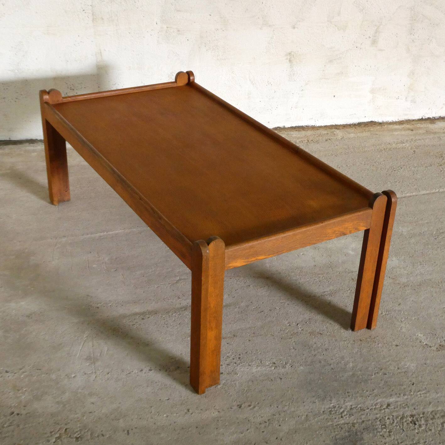 grande table basse en chêne, 1960