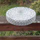 Grand plafonnier vintage verre ciselé