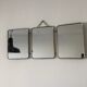 Miroir triptyque barbier 24 x 59 cm bleu vintage des années 60