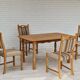 Danish dinning set of table and four chairs in oak and wool.
