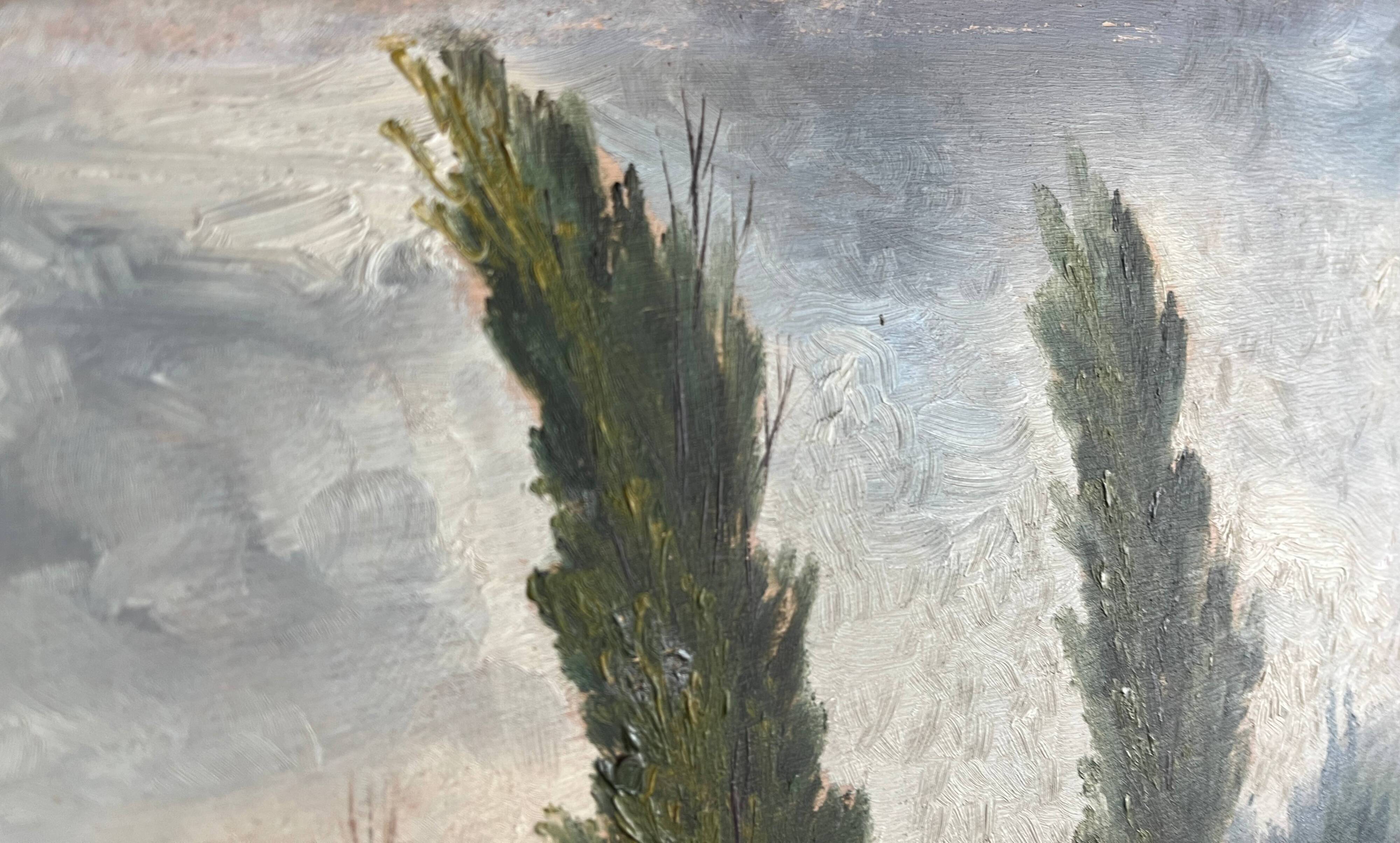 HSP painting "Landscape at the water's edge" signed Marcel Lemagny (20th century)