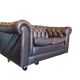 Vintage chocolate brown leather Chesterfield armchair/sofa