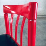 Mid-Century Modern Design Red Dining Chair Set, Belgium, 1960s, Set of 6