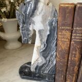 Pair of vintage marble horse head bookends