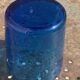 4 verres à whisky en verre souffle bleu cobalt