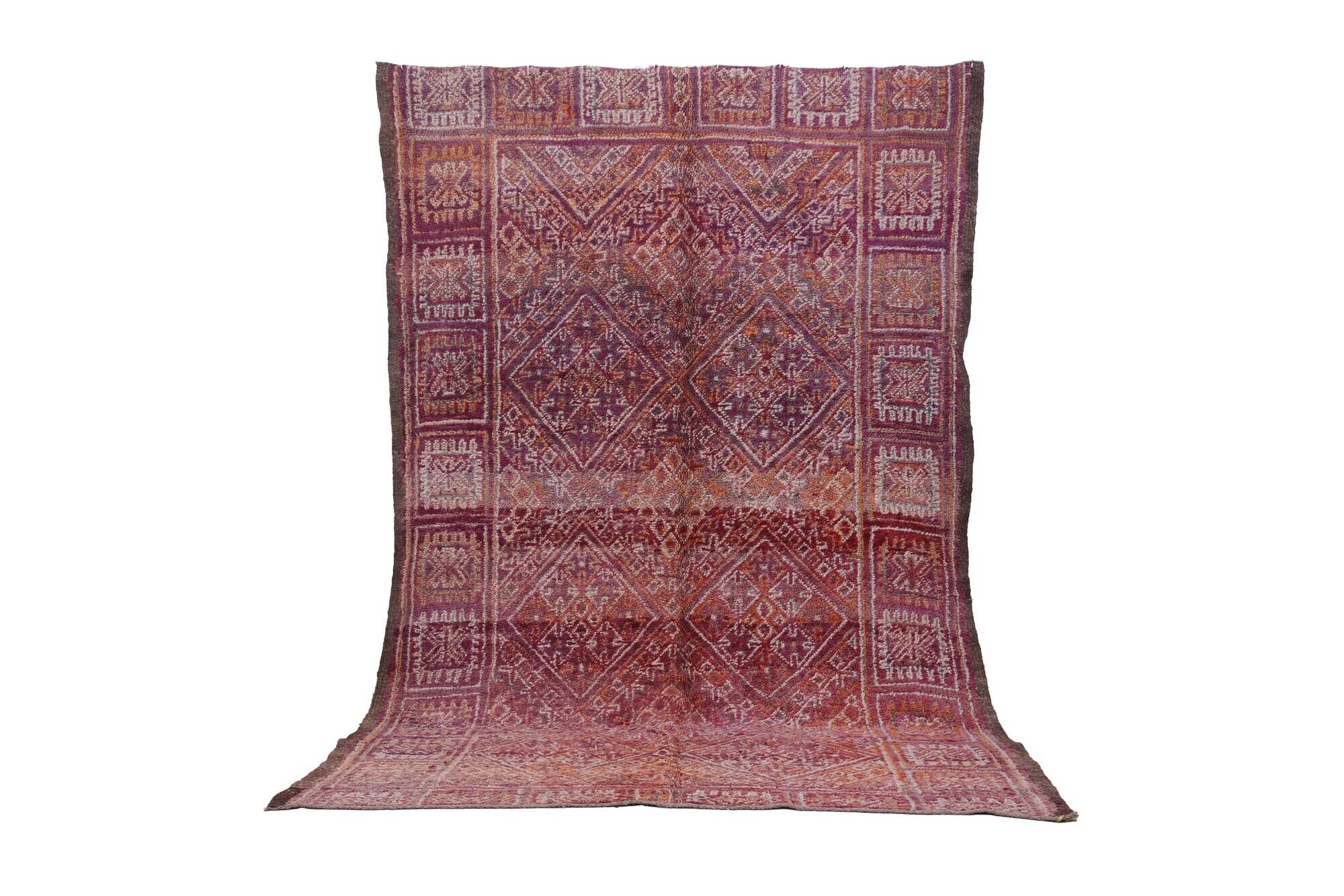 Purple Vintage Moroccan Rug 187 x 296 cm, Berber Handmade Wool Rug Bohemian
