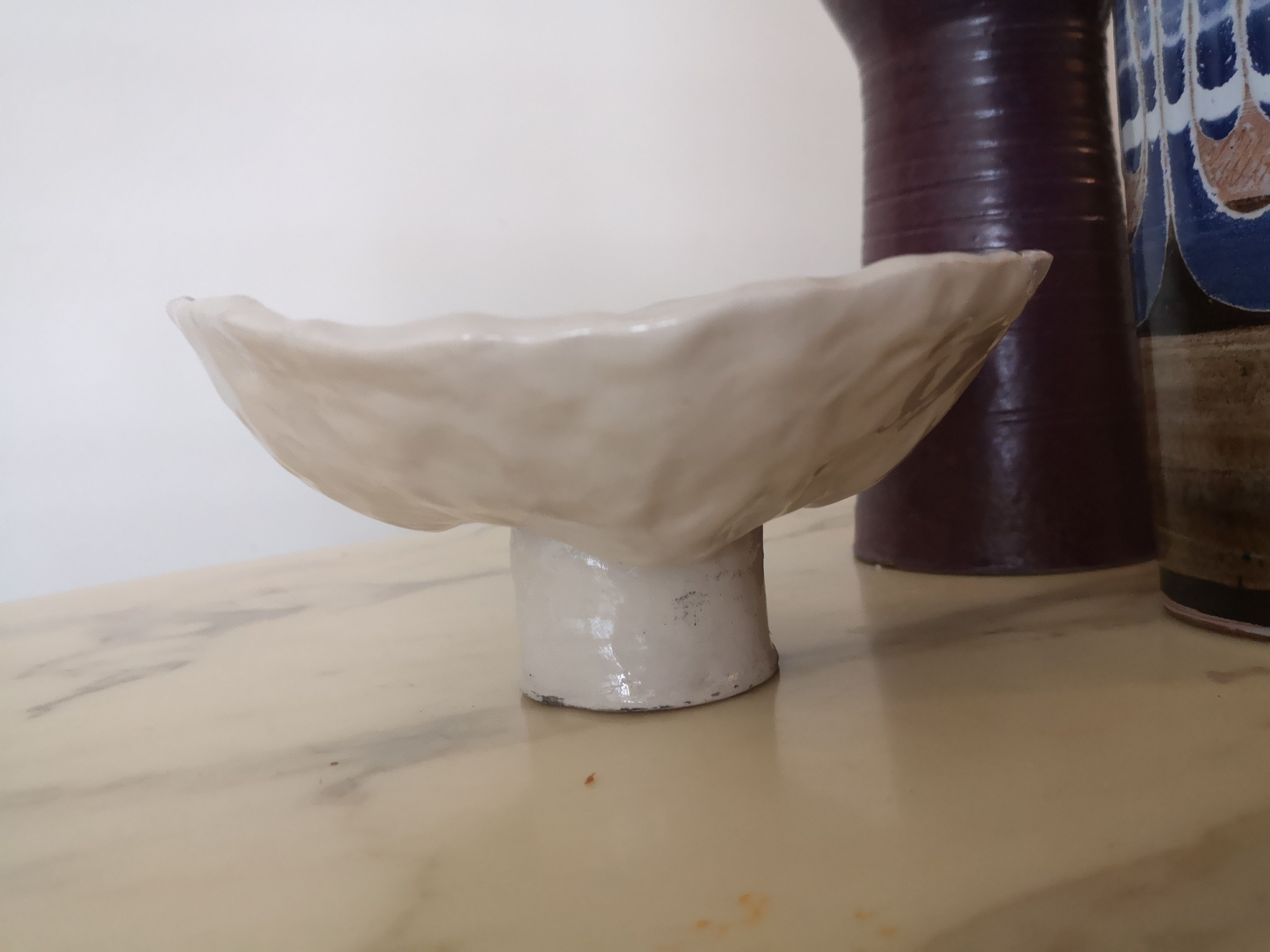 Trinket bowl in enamelled ceramic, handmade