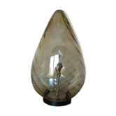Lampe " oeuf " en verre de Murano ambré doré années 60 70