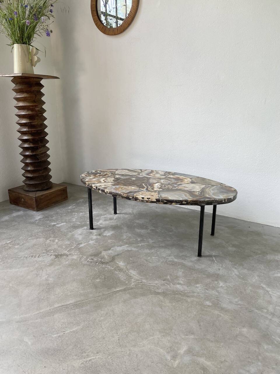 1950s Madagascar aragonite coffee table