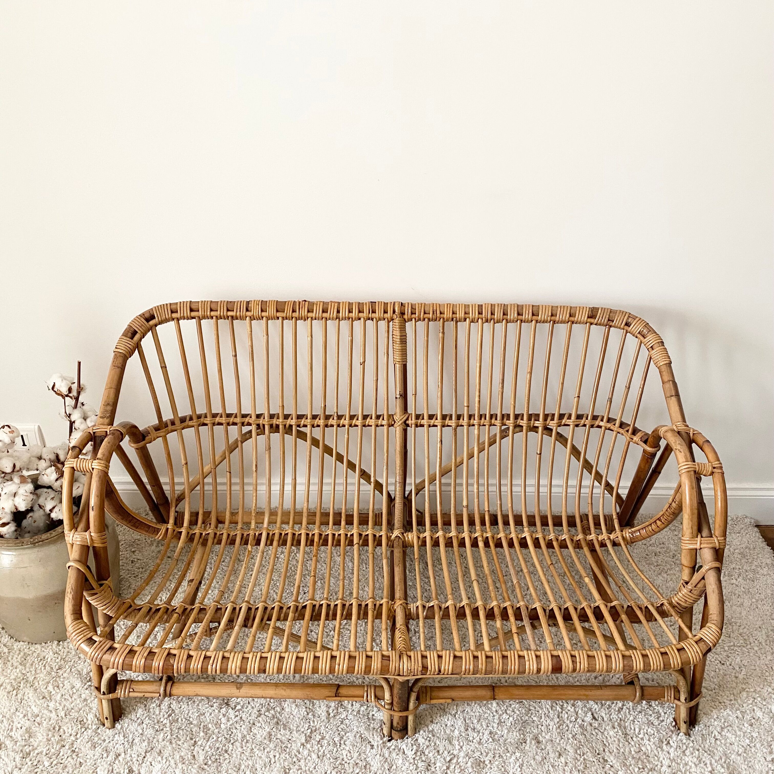 Vintage rattan sofa
