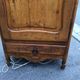 Antique French fruitwood bonnetiere armoire, 18th century