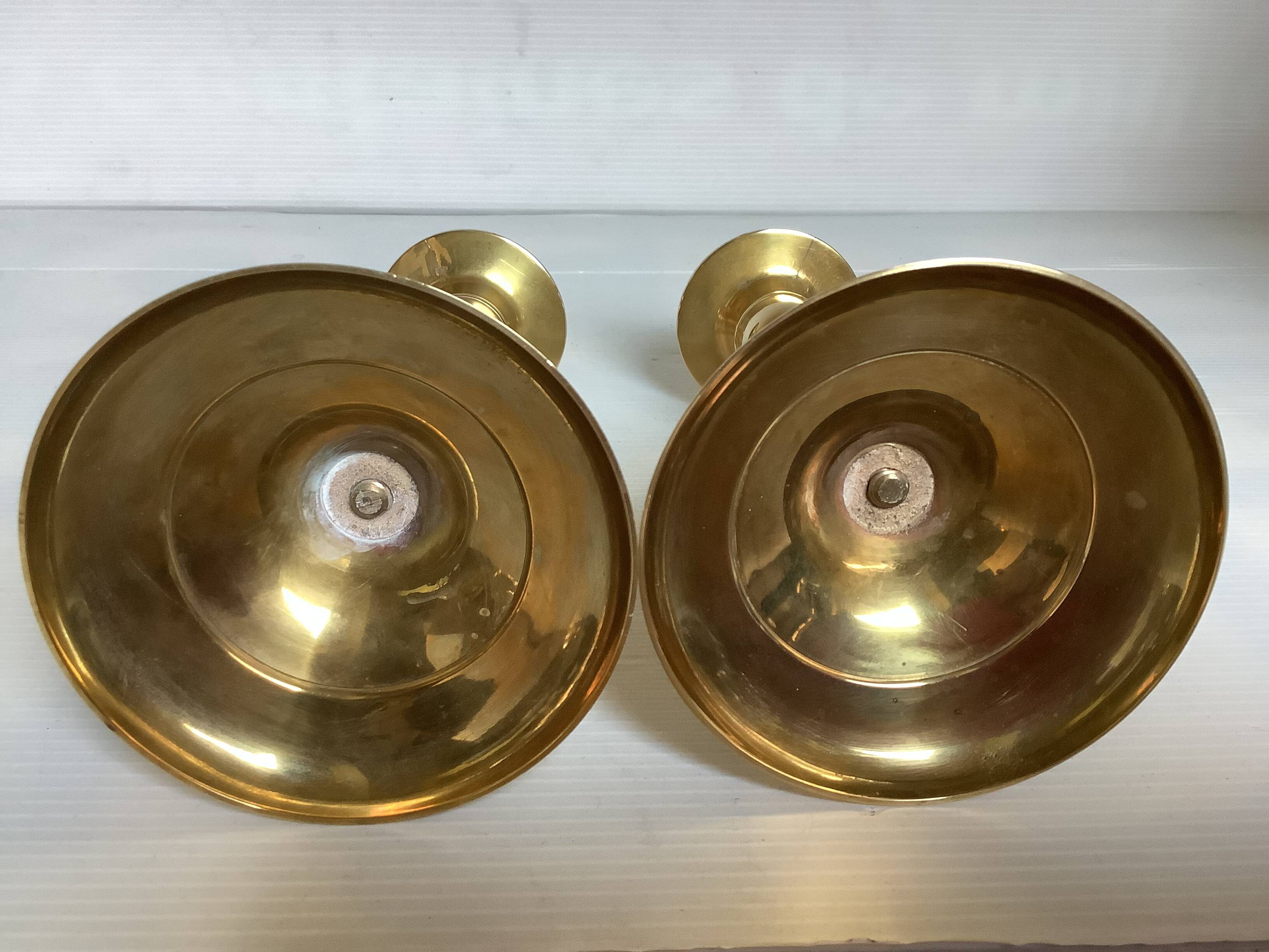 Pair of brass candlesticks