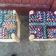 Ensemble de 2 tabourets boucherouite style rainbow