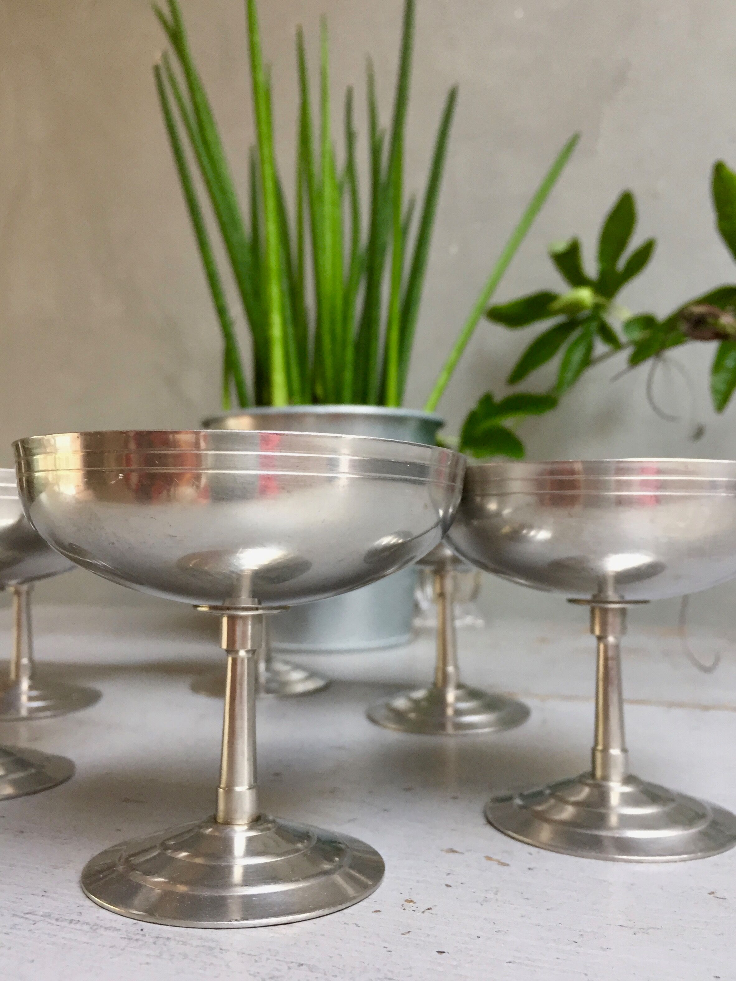 Set 6 stainless steel sorbet cups
