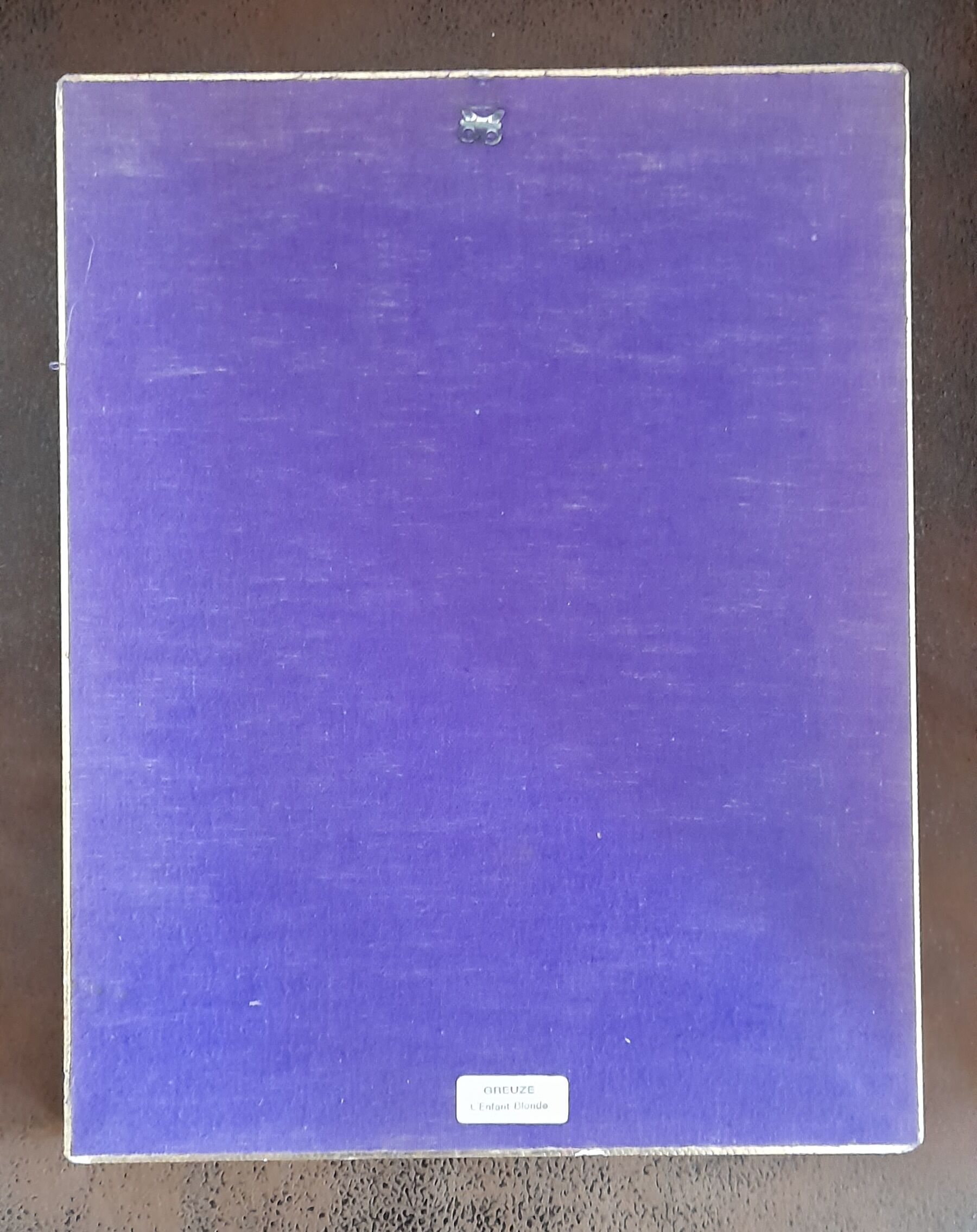 Table JB. Greuze young boy "the blonde child", reprod oil painting, under gilded frame 23x29 cm