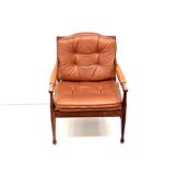 Vintage leather armchair from Ulferts Sweden made in the 1970s