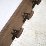 Wall-mounted wooden coat rack, vintage wall-mounted coat rack, curved wood