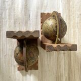Vintage globe bookends