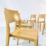 Vintage beech dining chairs, 1980s, set of 8
