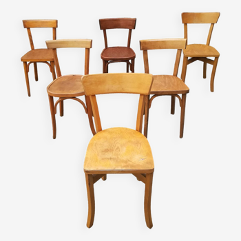 Mismatched bistro chairs