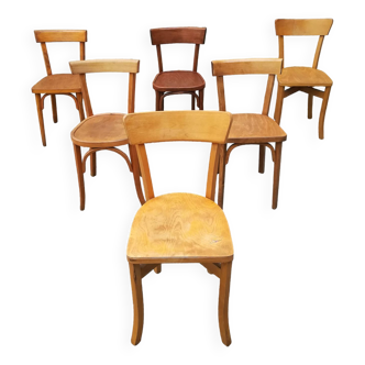 Mismatched bistro chairs