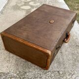 Vintage 1960s LANCEL canvas and leather suitcase