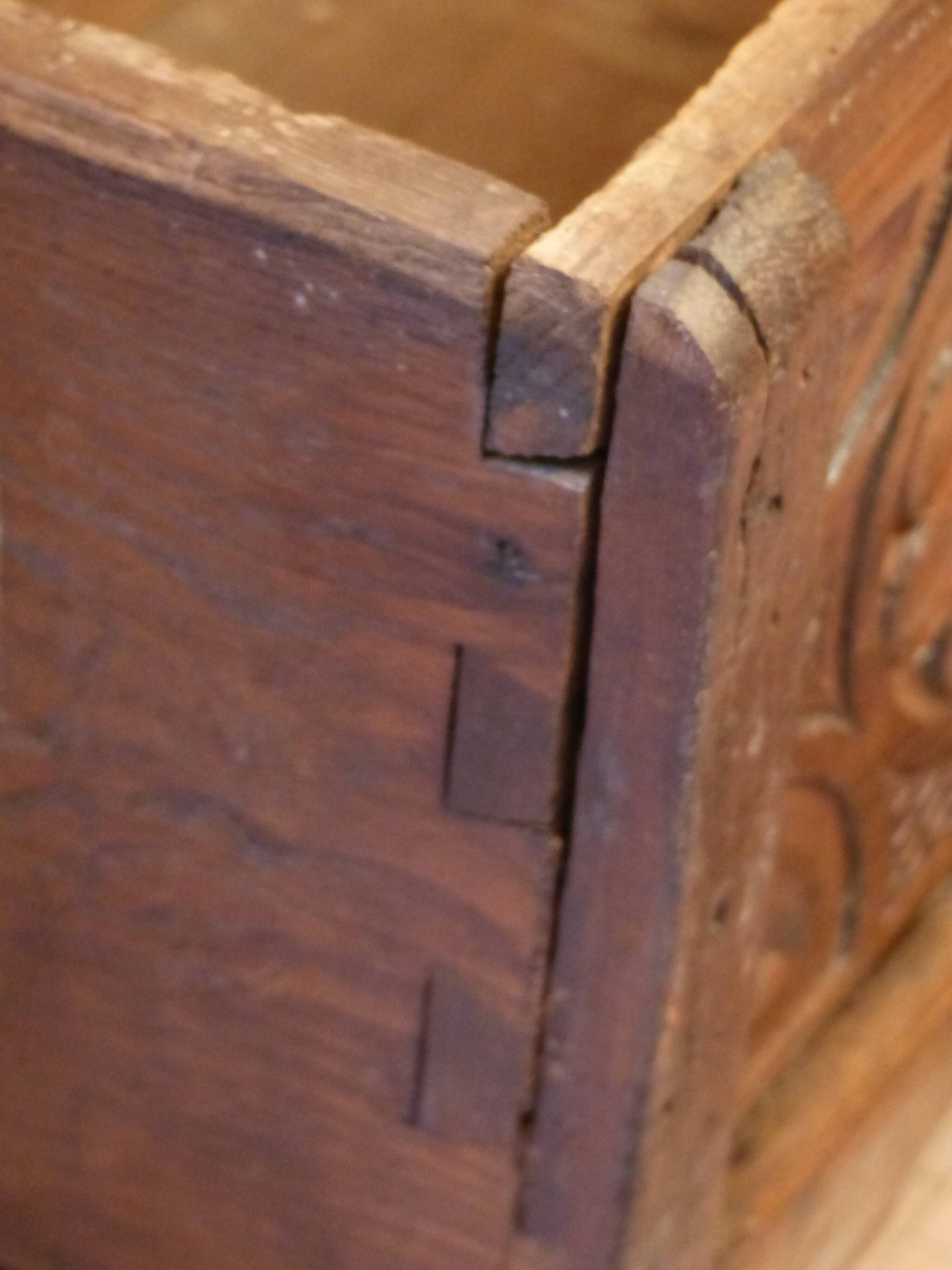 Old sulpture wooden chest