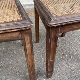2 solid wood caned art deco dining room chairs