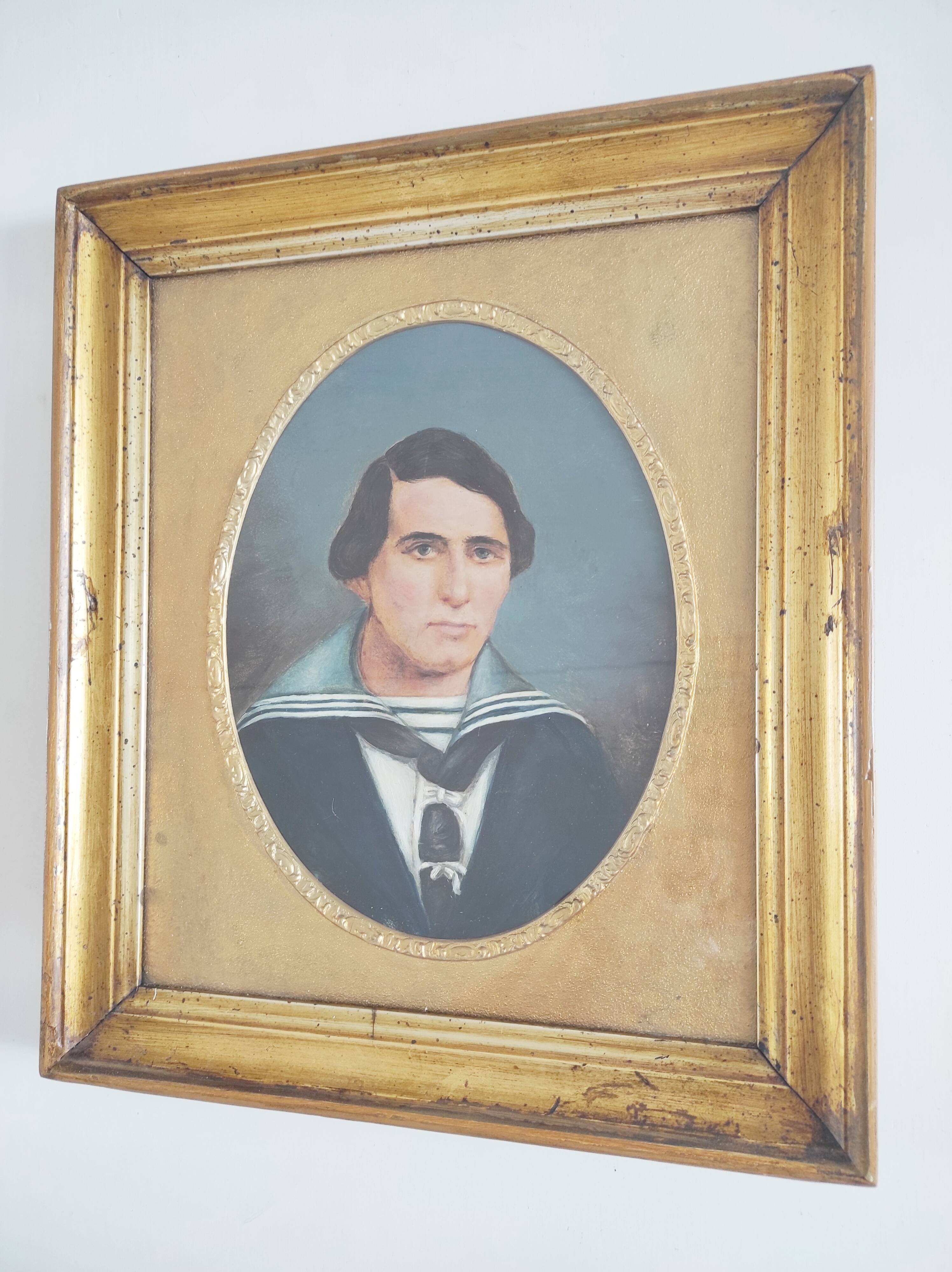Portrait of a Sailor, 19th century, oil on cardboard