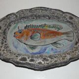 Grand plat décor poisson Dieulefit dans la drôme