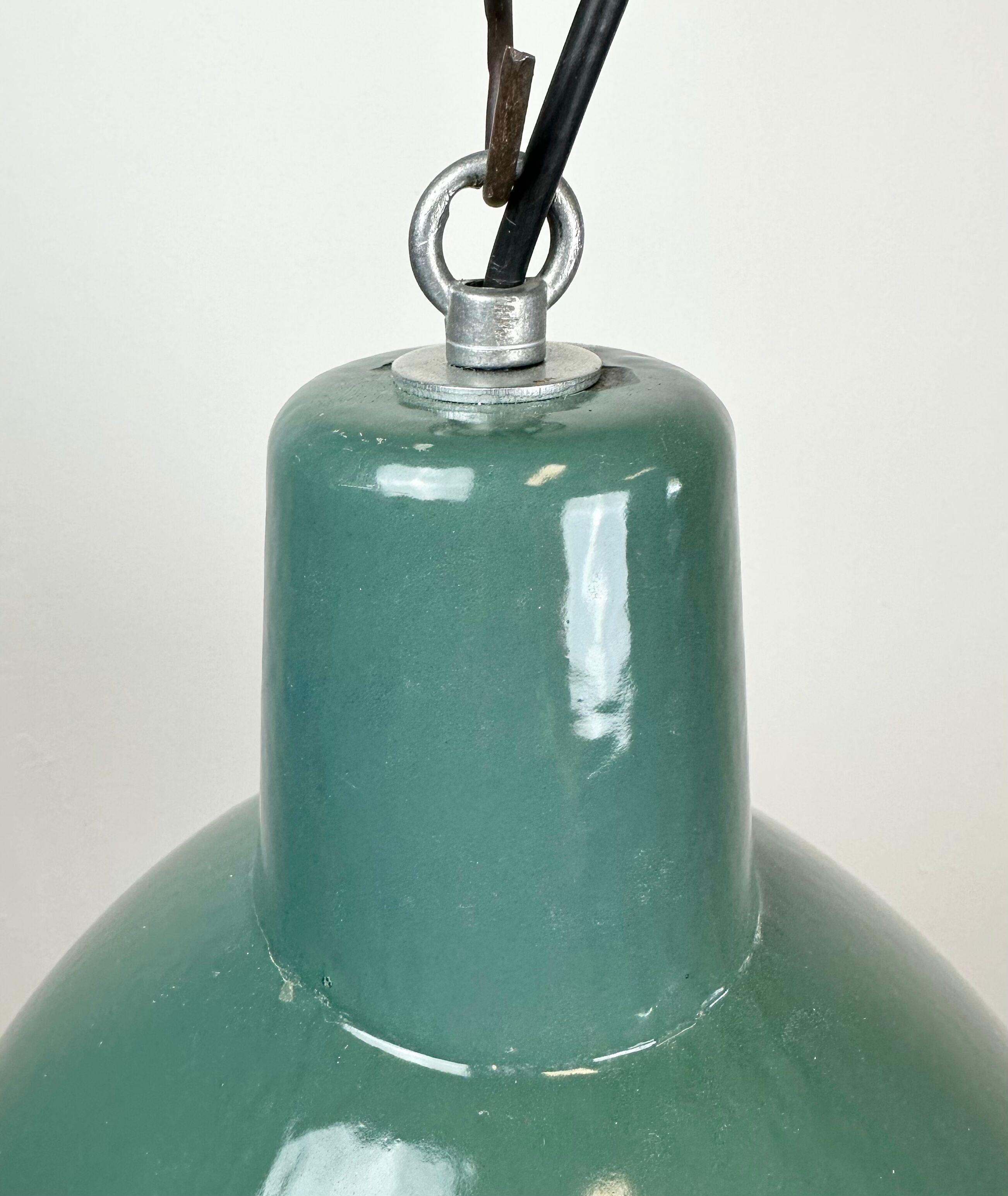 Industrial Green  Enamel Factory Lamp, 1960s